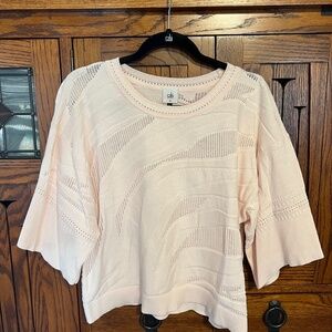 Cabi ballet pink short sleeved summer sweater, womens Med